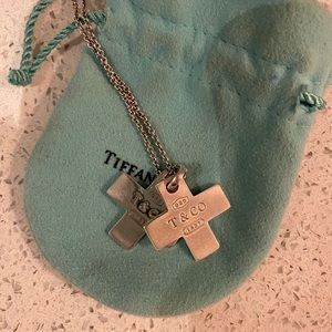 Tiffany & Co double cross necklace